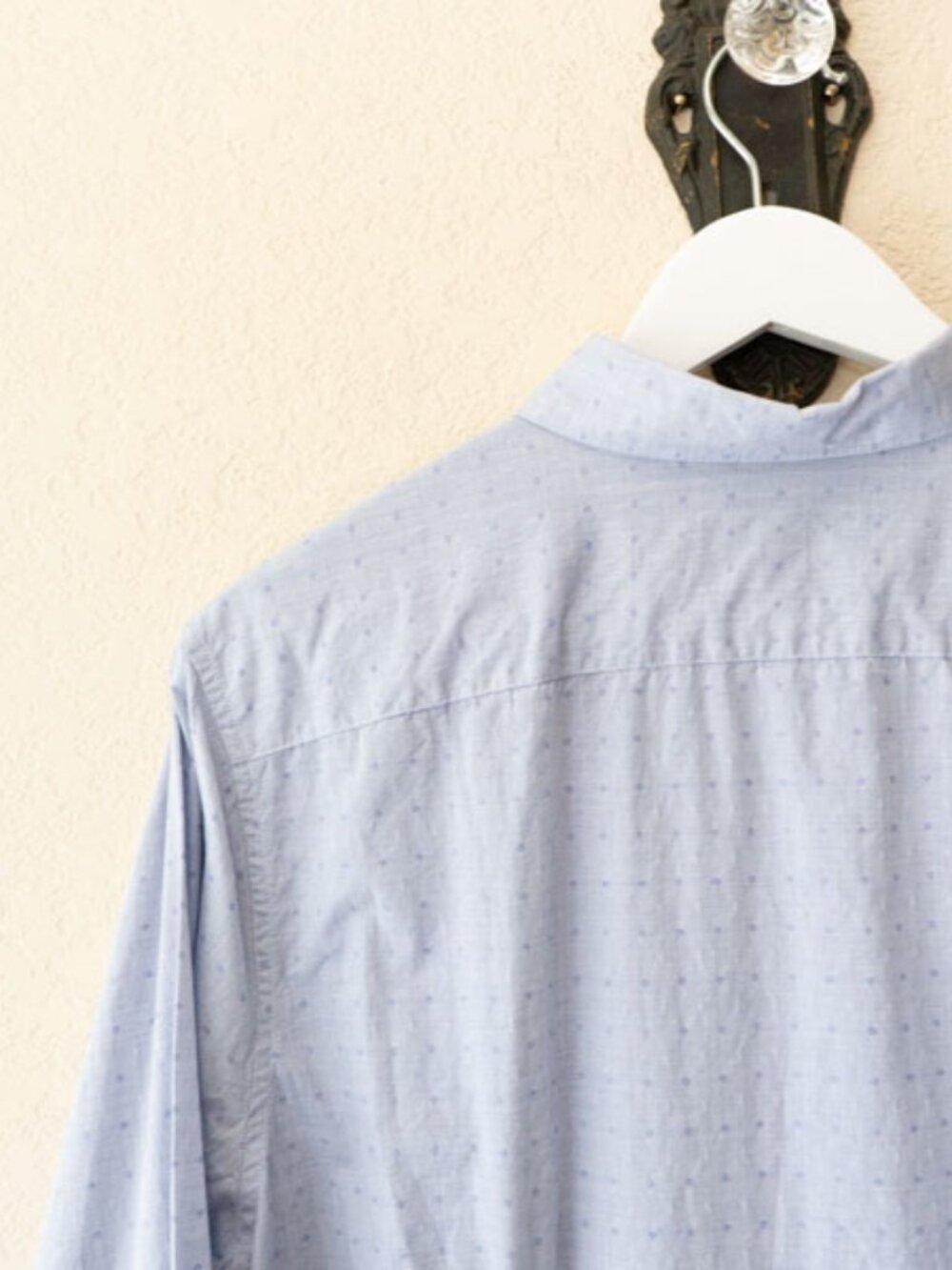 Lands End Button Up Shirt Size 18 Blue Cotton Long Sleeve Classic Workwear - Picture 8 of 12
